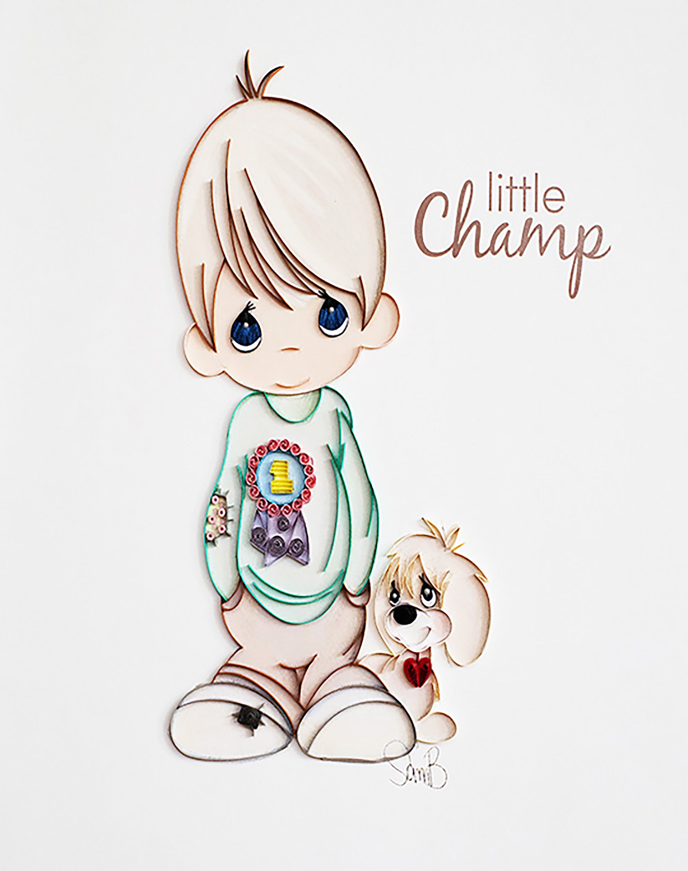 Precious Moments Quilling - Little Champ