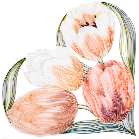 Quilling Artwork by Tina G. - Love of Pink Tulips