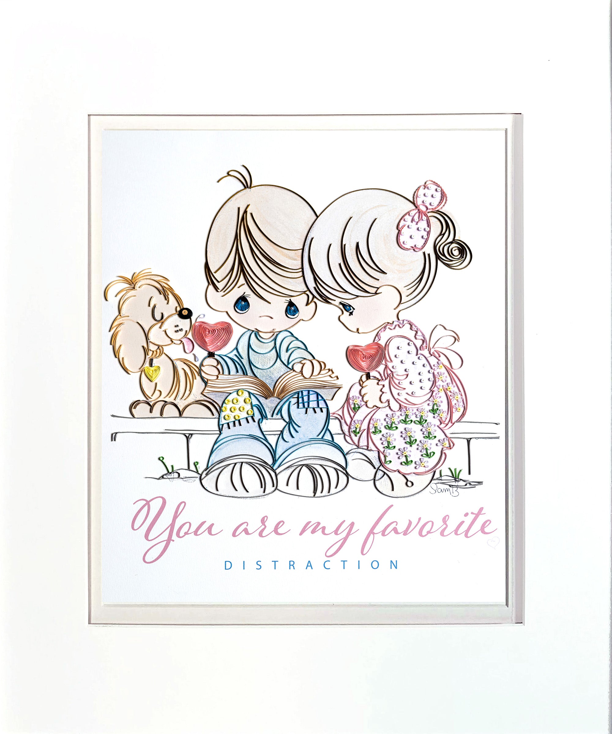 Precious Moments Quilling - Love is Sharing (ready-to-give)