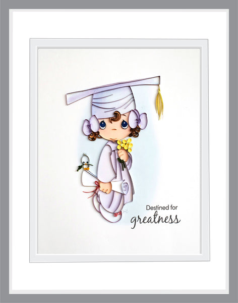 Precious Moments Quilling - She Graduates (ready-to-give)