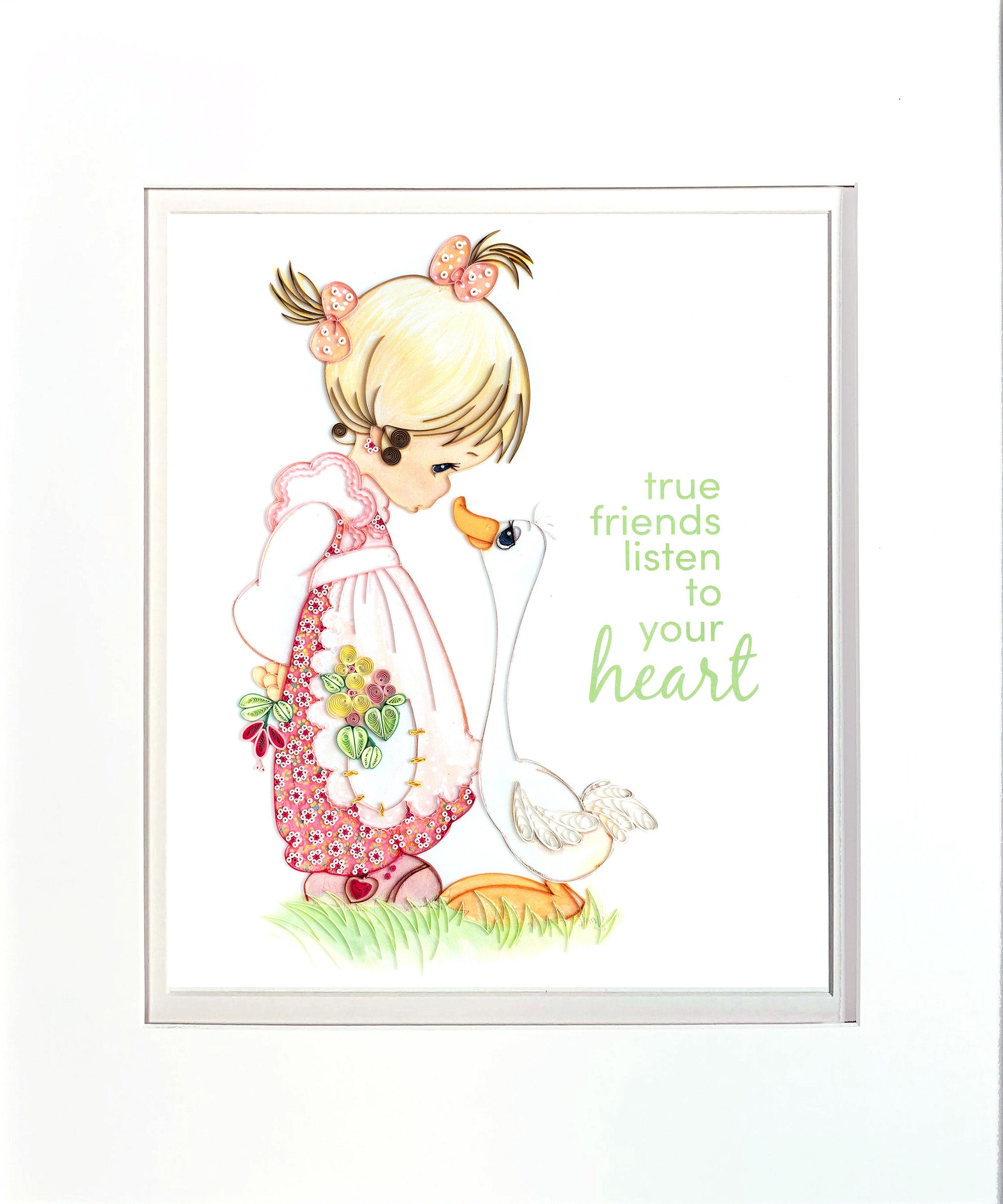 Precious Moments Quilling - True Friends (ready-to-give)