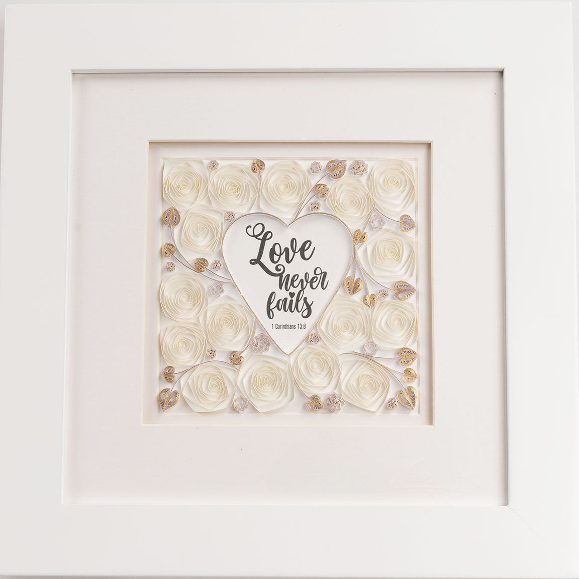 WJL Quilling - Golden Roses   10"W x 10"H
