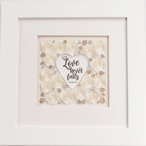 WJL Quilling - Golden Roses   10"W x 10"H